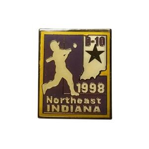 Vintage Little League Baseball Lapel Pin Enamel Northeast Indiana D10 Sports 90s